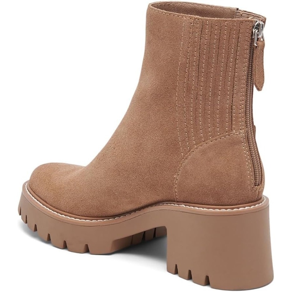 Dolce Vita Hopper Suede Lug Sole Ankle Boots Brown Chunky Heel‎ Women's 8.5